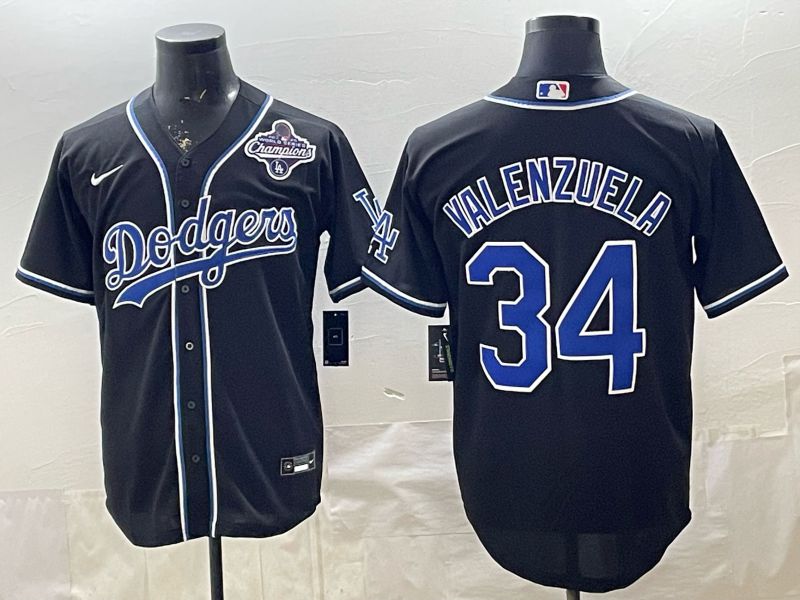 2026 Men Nike Los Angeles Dodgers #34 Valenzuela Black Game MLB Jersey 0021